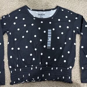 OshKosh B'gosh Black and White Polka Dot Long Sleeve Tee